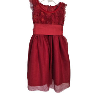 3522) Purrfect Girl Red Holiday Festive Dress Size 4T